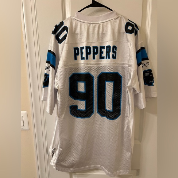 Carolina Panthers Julius Peppers White and Blue NFL Jersey - Picture 5 of 5